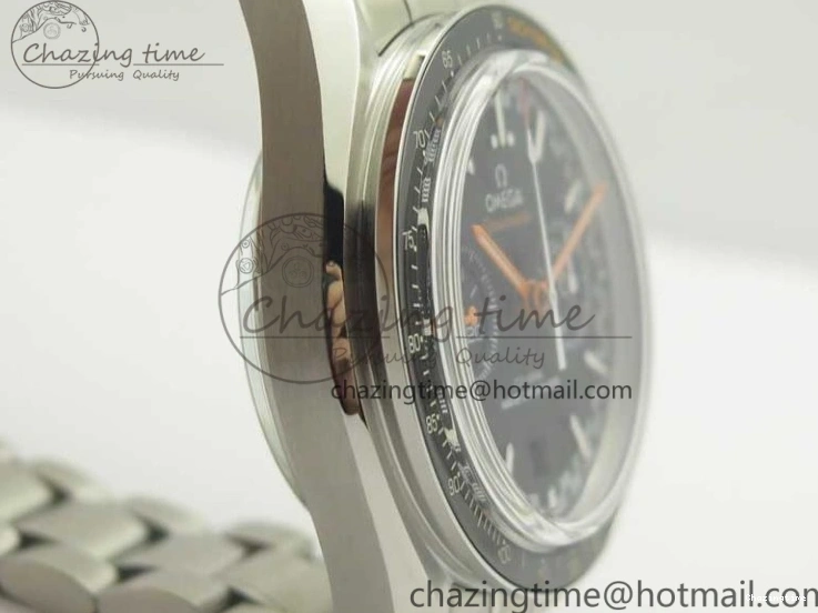 0507 Speedmaster Moonwatch OMF 1:1 Best Edition Black Dial Orange Hand on SS Bracelet A Timeless 8044